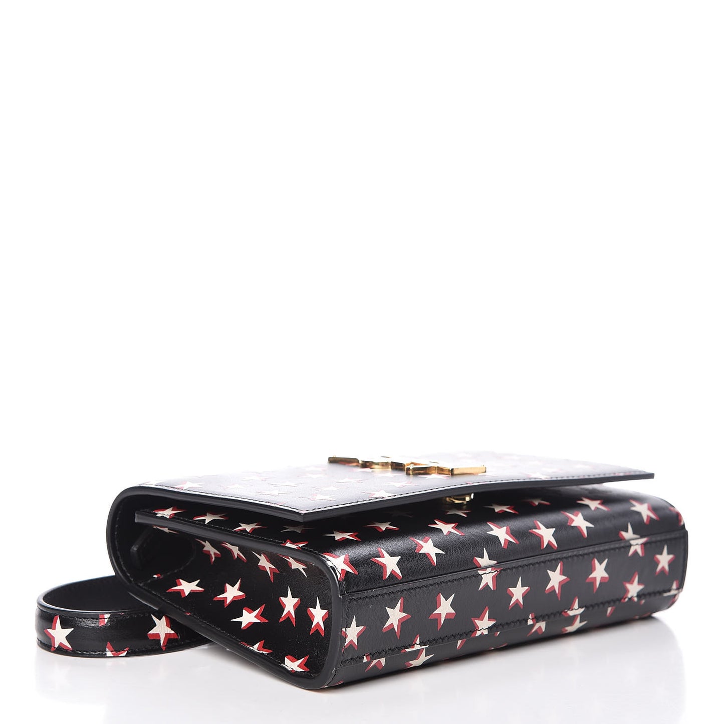Smooth Calfskin Star Print Monogram Kate Belt Bag Black Ivory Red