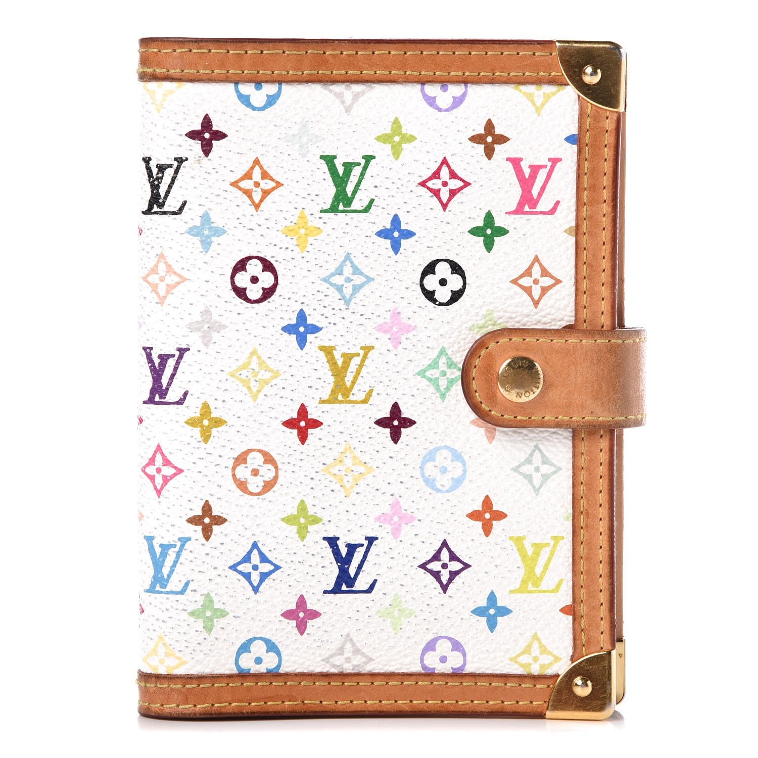 Louis Vuitton Monogram Multicolor Small Ring Agenda Cover White 1 of 8
