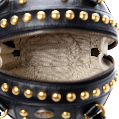 Gucci Calfskin Studded Mini Tifosa Baseball Shaped Shoulder Bag Black 4 of 9