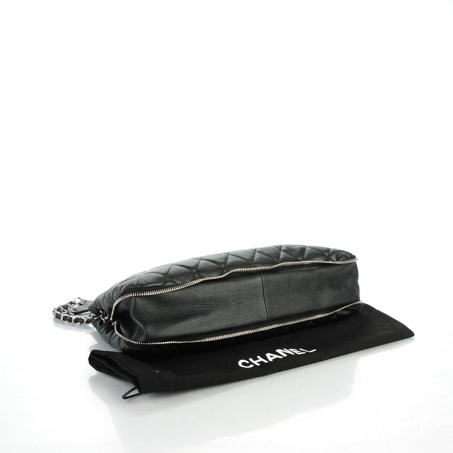 Chanel Caviar Quilted Expandable Zip Shoulder Bag Black 4 of 7