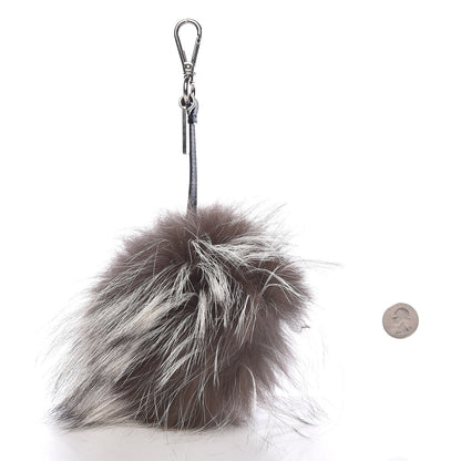 Fendi Silver Fox Fur Vitello Elite Monster Bag Bug Cube Charm Multicolor 2 of 2