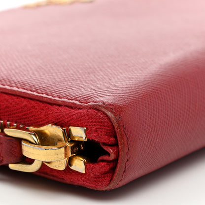 Prada Saffiano Metal Zip Around Wallet Peonia 7 of 11