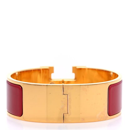 Hermes Enamel Wide Clic Clac H Bracelet GM Red 3 of 4