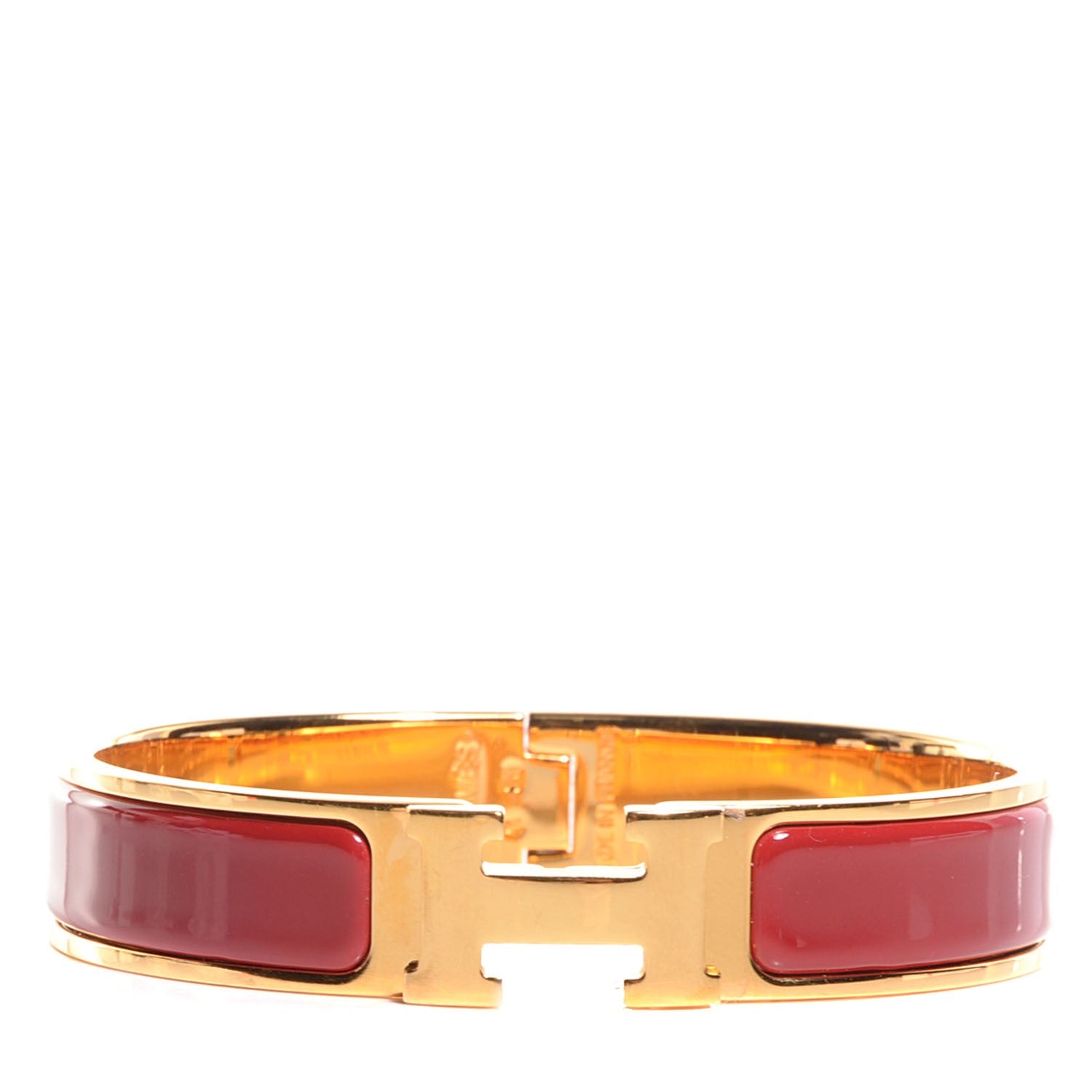Hermes Enamel Clic Clac H Bracelet Narrow PM China Red 1 of 7