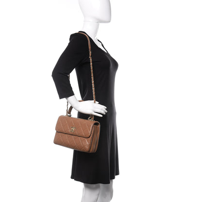 Chanel Lambskin Quilted Small Trendy CC Flap Dual Handle Bag Camel 2 of 13