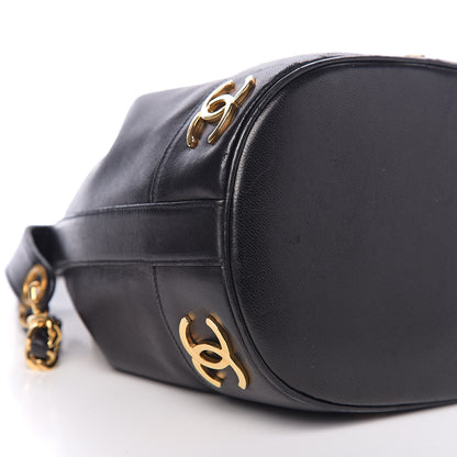 Chanel Lambskin CC Drawstring Shoulder Bag Black 10 of 11
