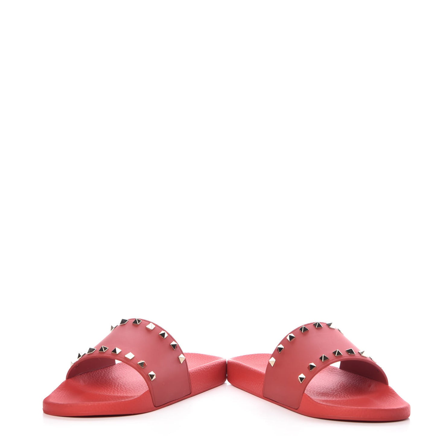 Rubber Rockstud Slide Sandals 41 Rosso Valentino