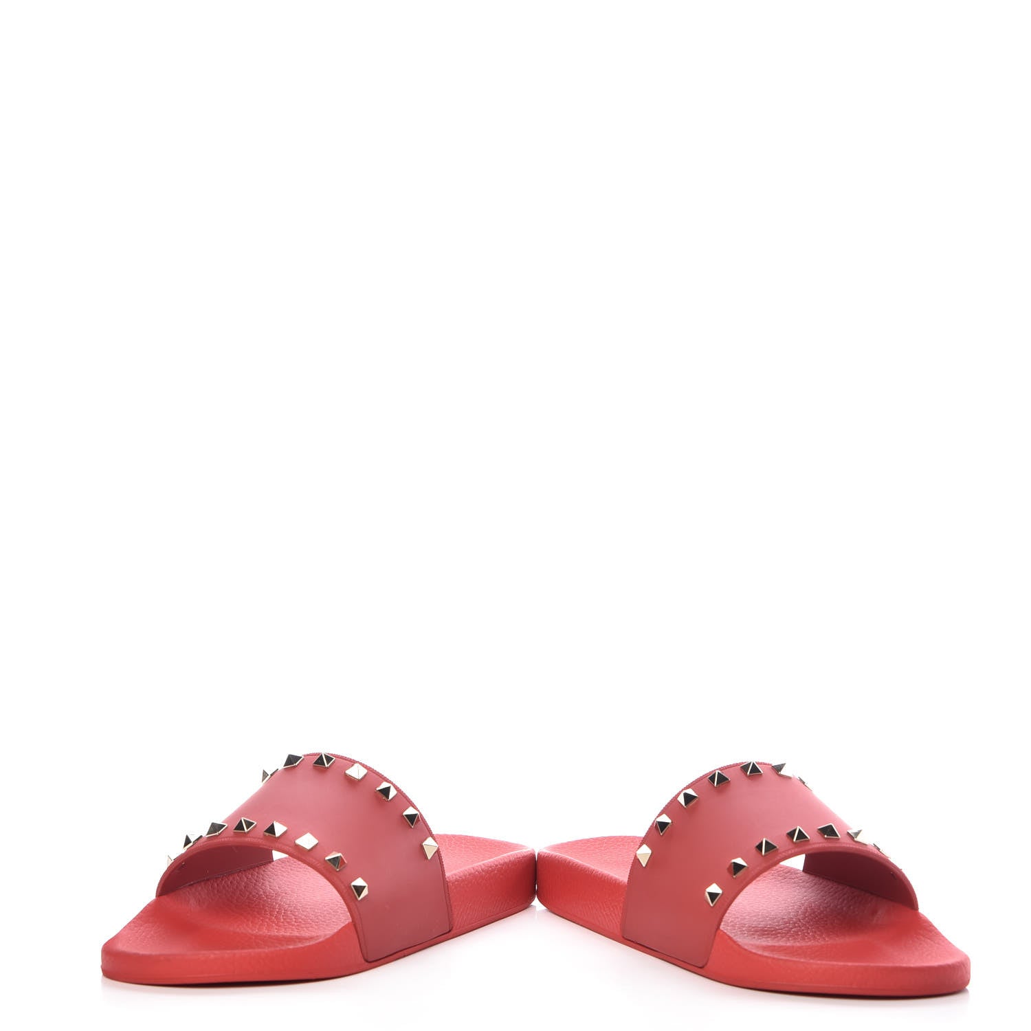 Valentino Garavani Rubber Rockstud Slide Sandals 41 Rosso Valentino 5 of 9