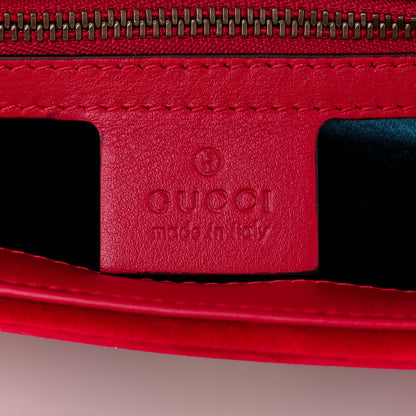 Gucci Velvet Matelasse Small GG Marmont Shoulder Bag Hibiscus Red 6 of 12