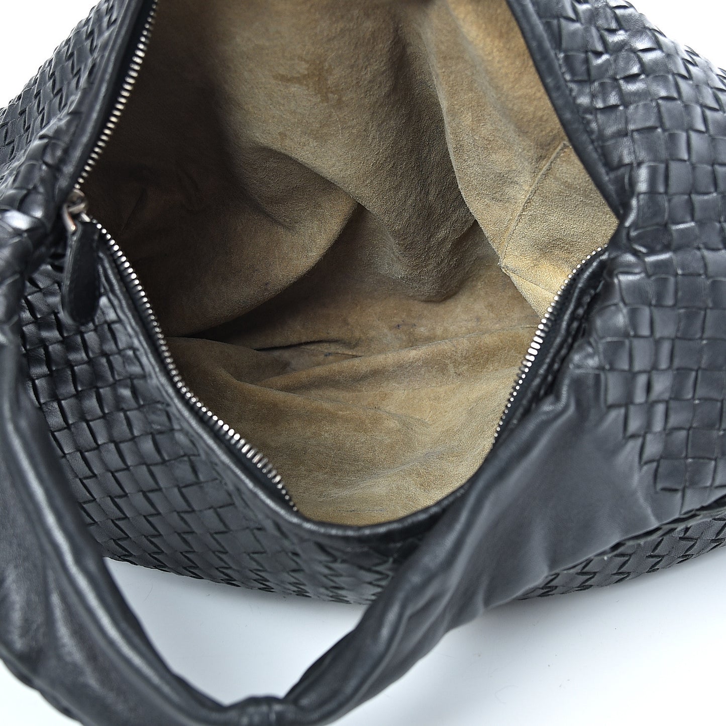 Nappa Intrecciato Large Belly Veneta Hobo Black