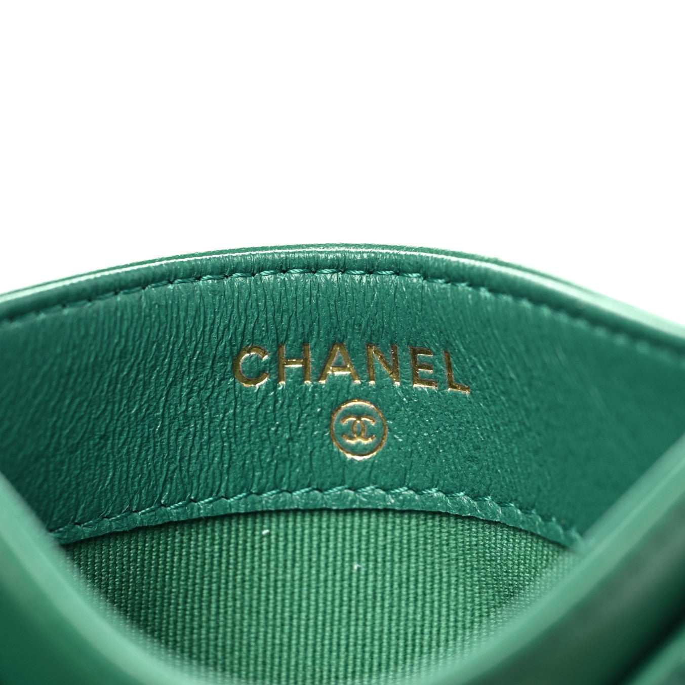 Chanel Lambskin Quilted Card Holder Green 6 of 8