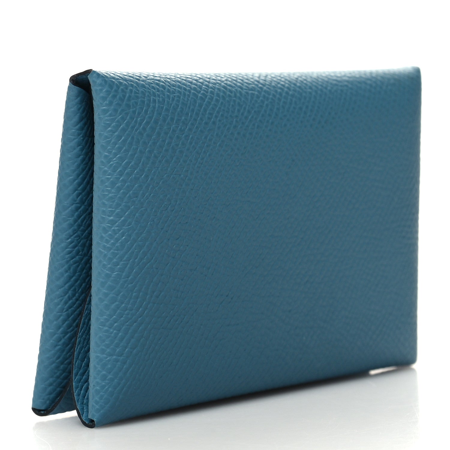 Hermes Epsom Calvi Duo Card Case Blue Jean 3 of 10