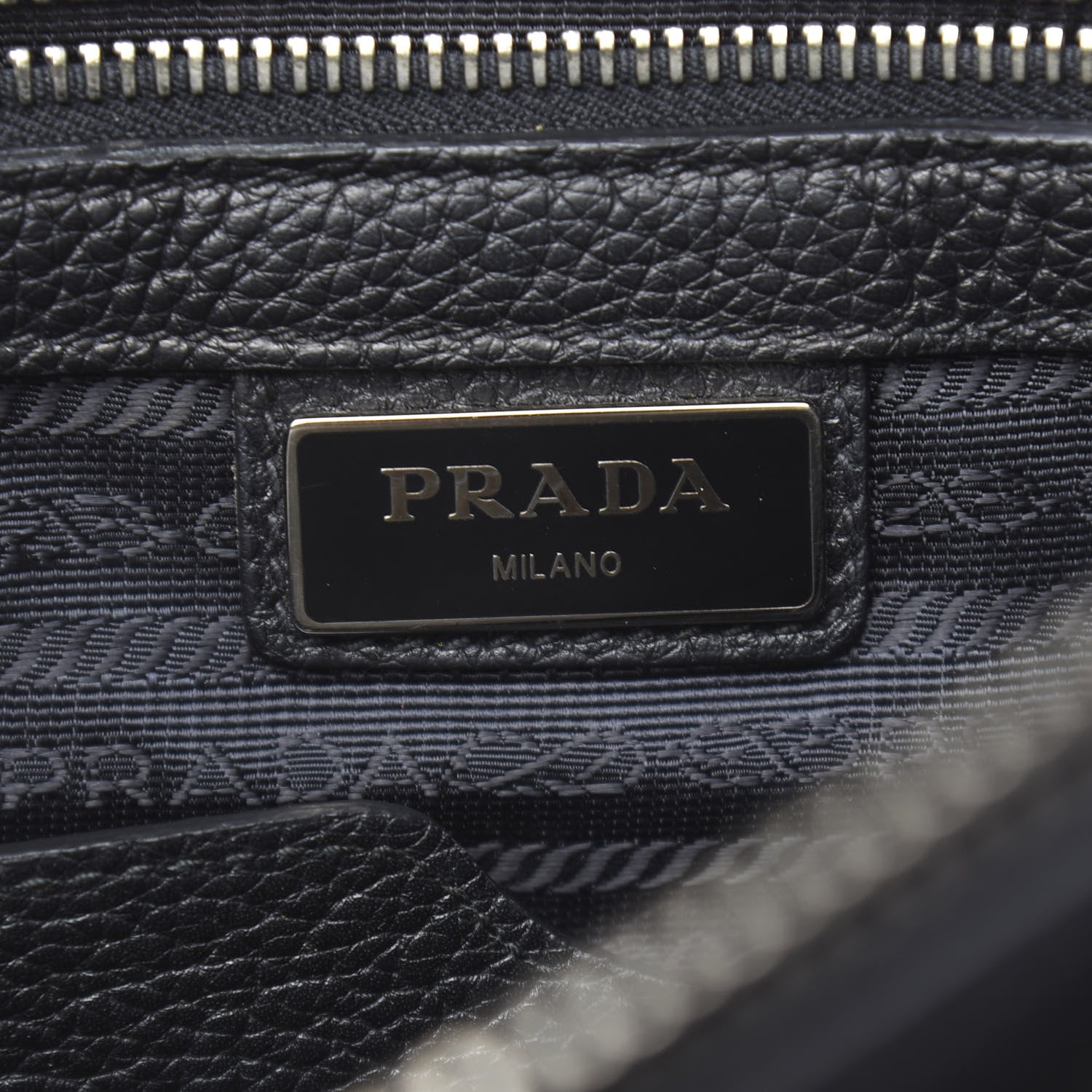 Prada Vitello Daino Tote Black 6 of 10