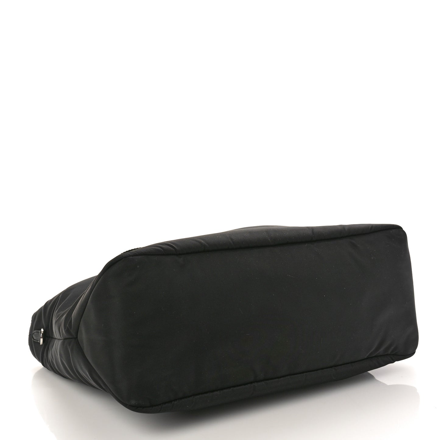 Re-Nylon Nappa Triangle Medium Double Handled Tote Black