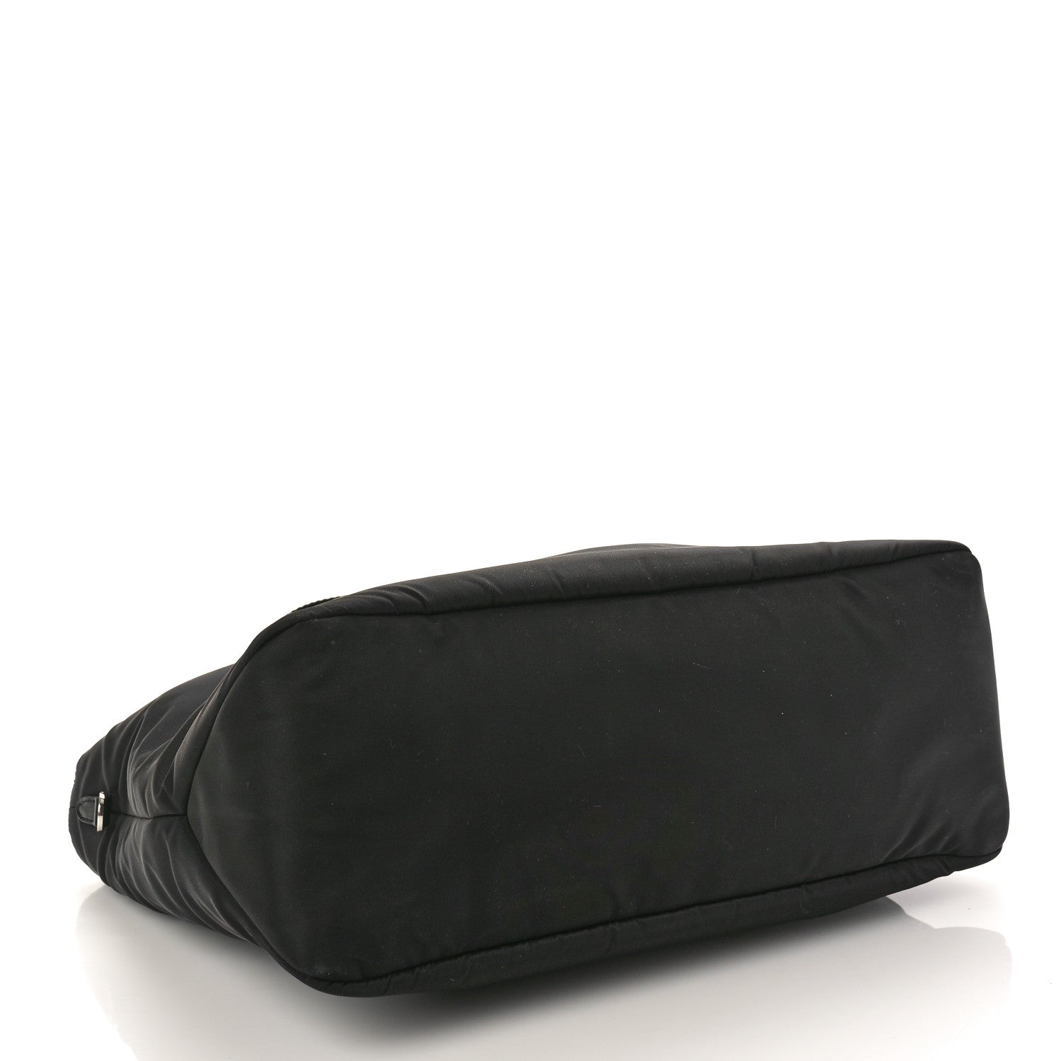 Prada Re-Nylon Nappa Triangle Medium Double Handled Tote Black 4 of 11