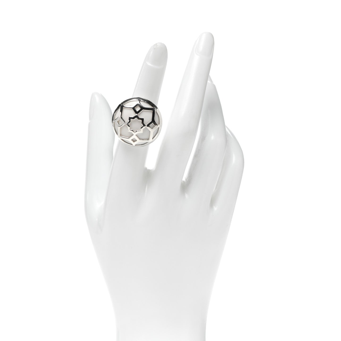 Sterling Silver White Chalcedony Paloma Picasso Zellige Medallion Ring 50 5.25