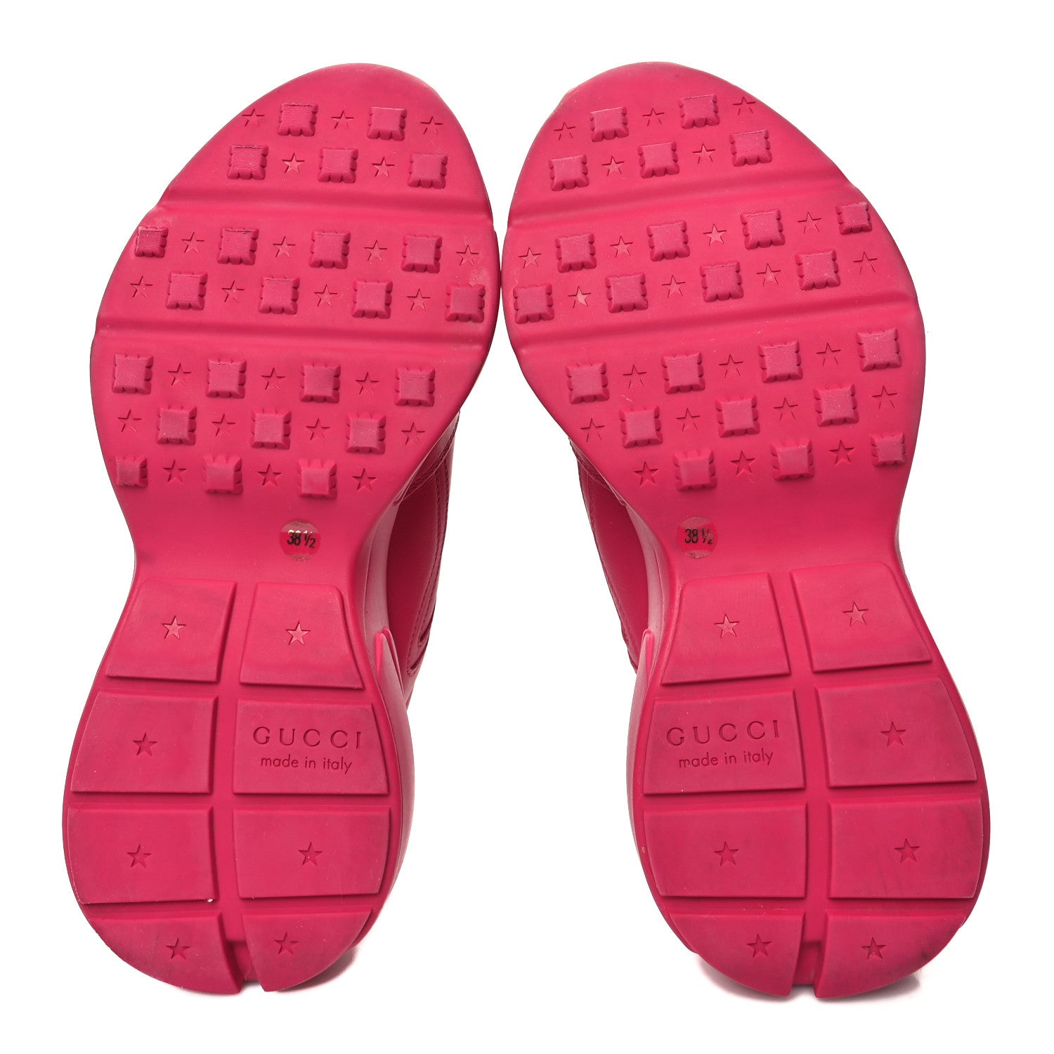 Gucci Calfskin Logo Womens Rhyton Sneakers 38.5 Box Pink 5 of 10