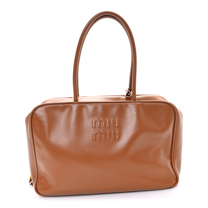 Miu Miu Soft Calf Softy Large Beau Top Handle Bag Cognac 1 of 10