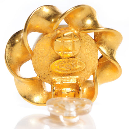 Chanel Pearl CC Clip On Earrings Gold 3 of 5