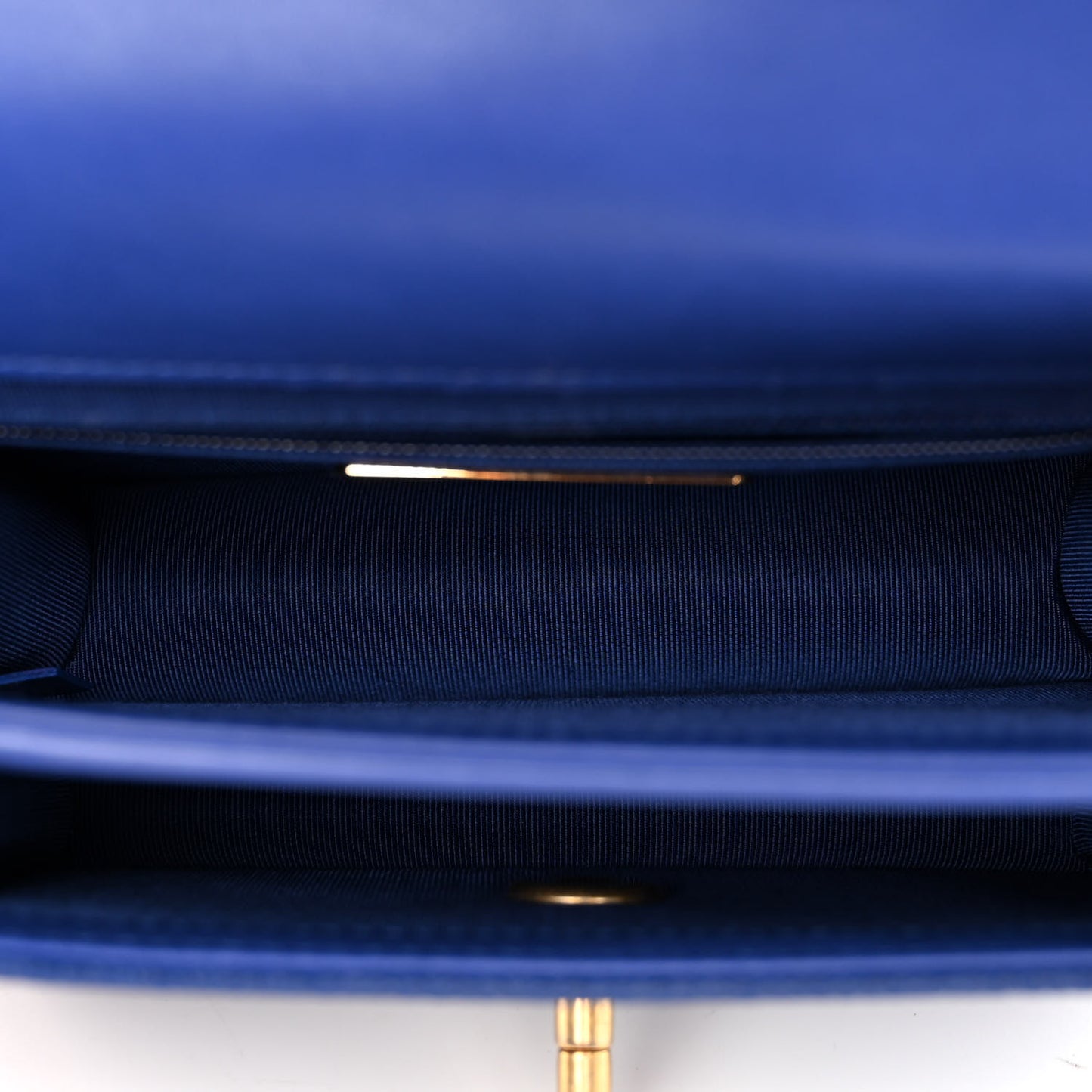 Calfskin Caviar Quilted Mini Chain Handle Flap Blue