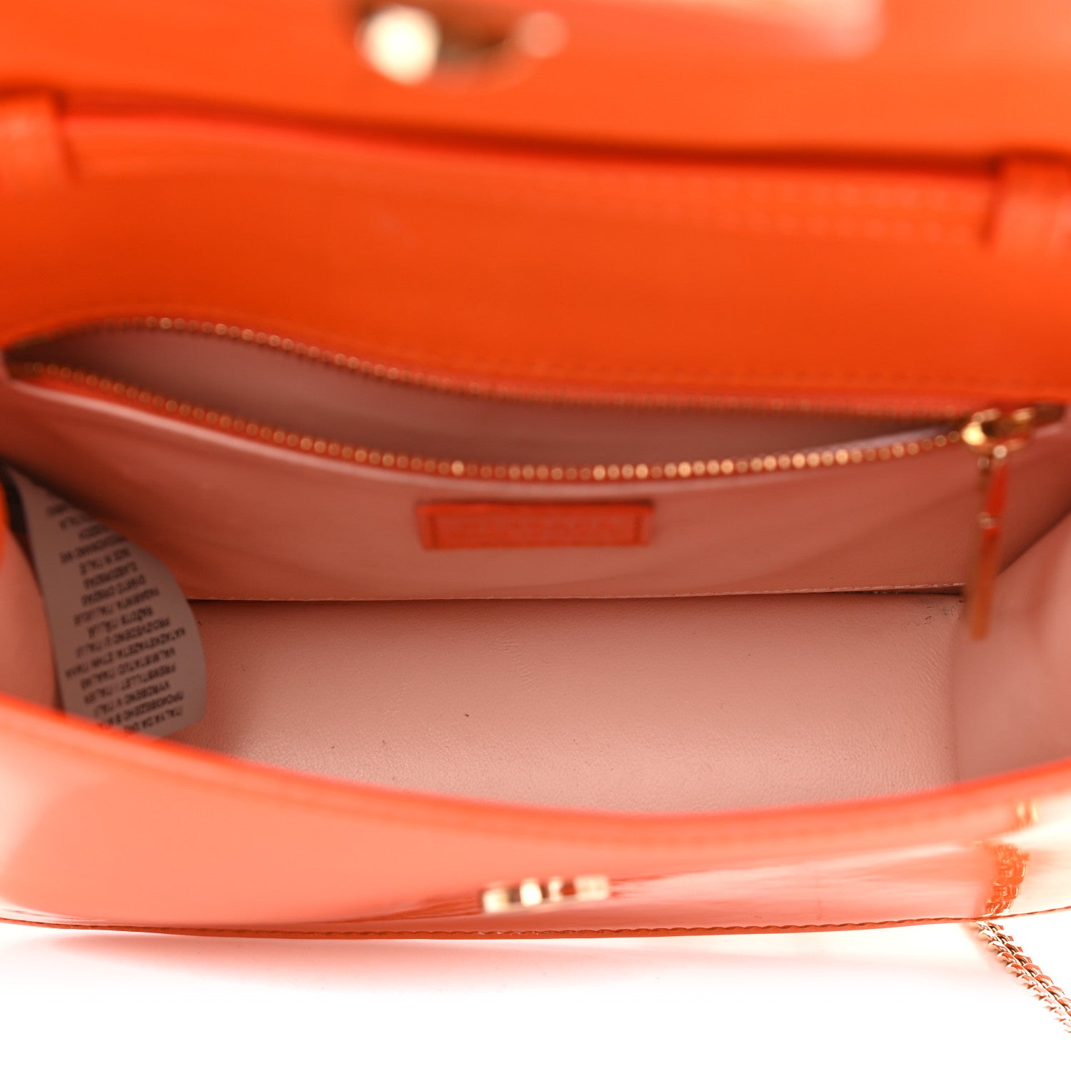 Versace Patent Palazzo Medusa Chain Shoulder Bag Orange 7 of 10