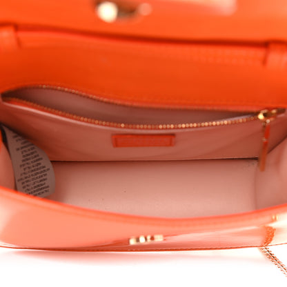 Versace Patent Palazzo Medusa Chain Shoulder Bag Orange 7 of 10