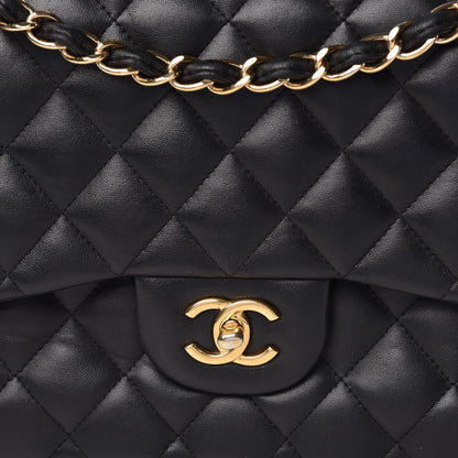 Chanel Lambskin Quilted Jumbo Double Flap Black 10 of 10