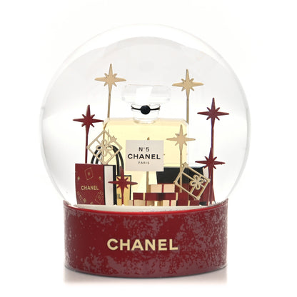 Chanel Glass N°5 Perfume Bottle Snow Globe Red 1 of 8
