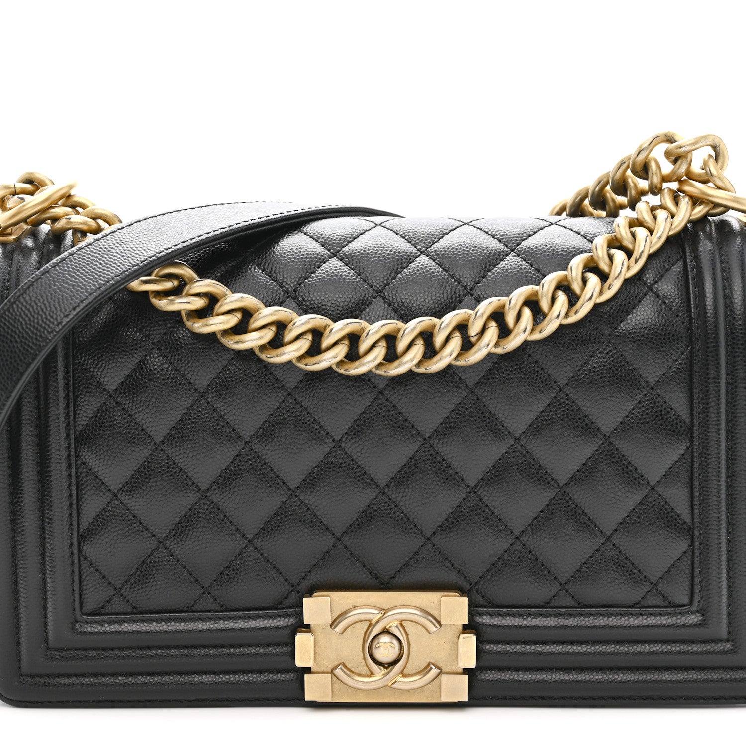 Chanel Caviar Quilted Medium Boy Flap Black 8 of 10