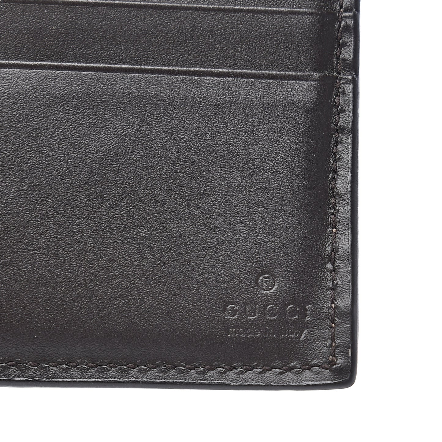 GG Supreme Monogram Selleria Calfskin Web Bee Embroidered New Web Bi-Fold Wallet Beige Ebony Cocoa