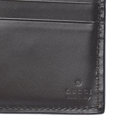 Gucci GG Supreme Monogram Selleria Calfskin Web Bee Embroidered New Web Bi-Fold Wallet Beige Ebony Cocoa 5 of 7