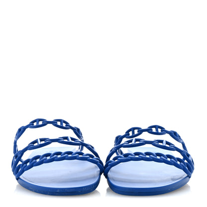 Hermes Rubber Chaine d'Ancre Rivage Sandals 41 Bleu Smalt 3 of 10