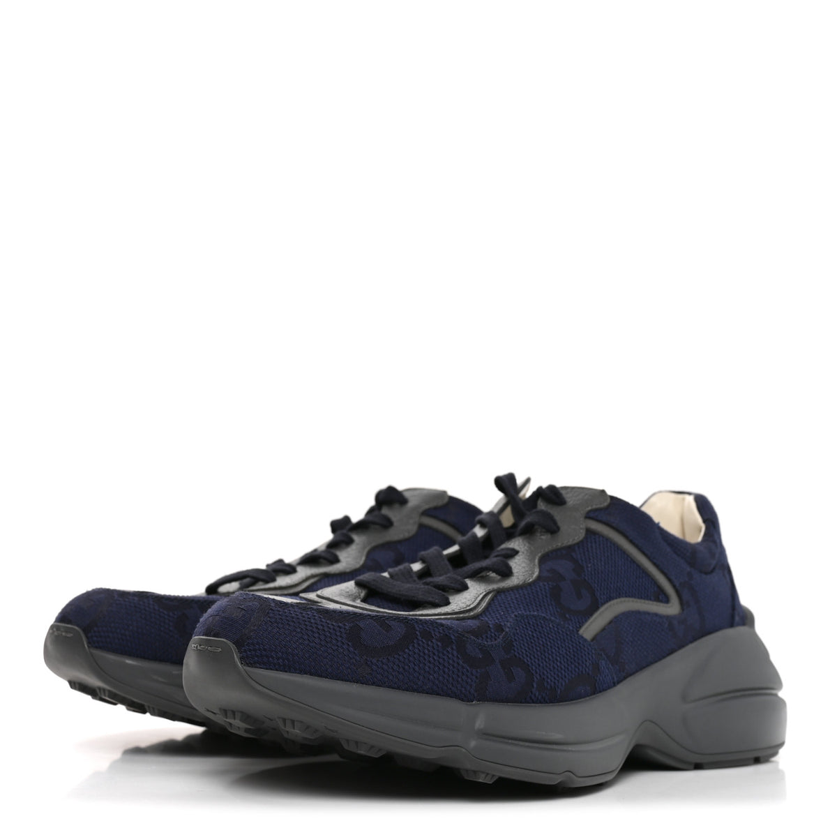 Gucci Canvas GG Supreme Monogram Mens Rhyton Sneakers 9 Blue 3 of 9