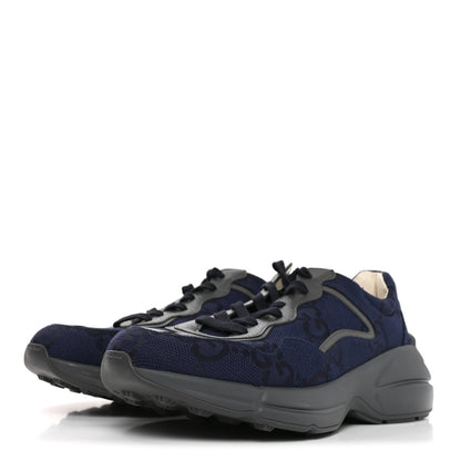 Gucci Canvas GG Supreme Monogram Mens Rhyton Sneakers 9 Blue 3 of 9