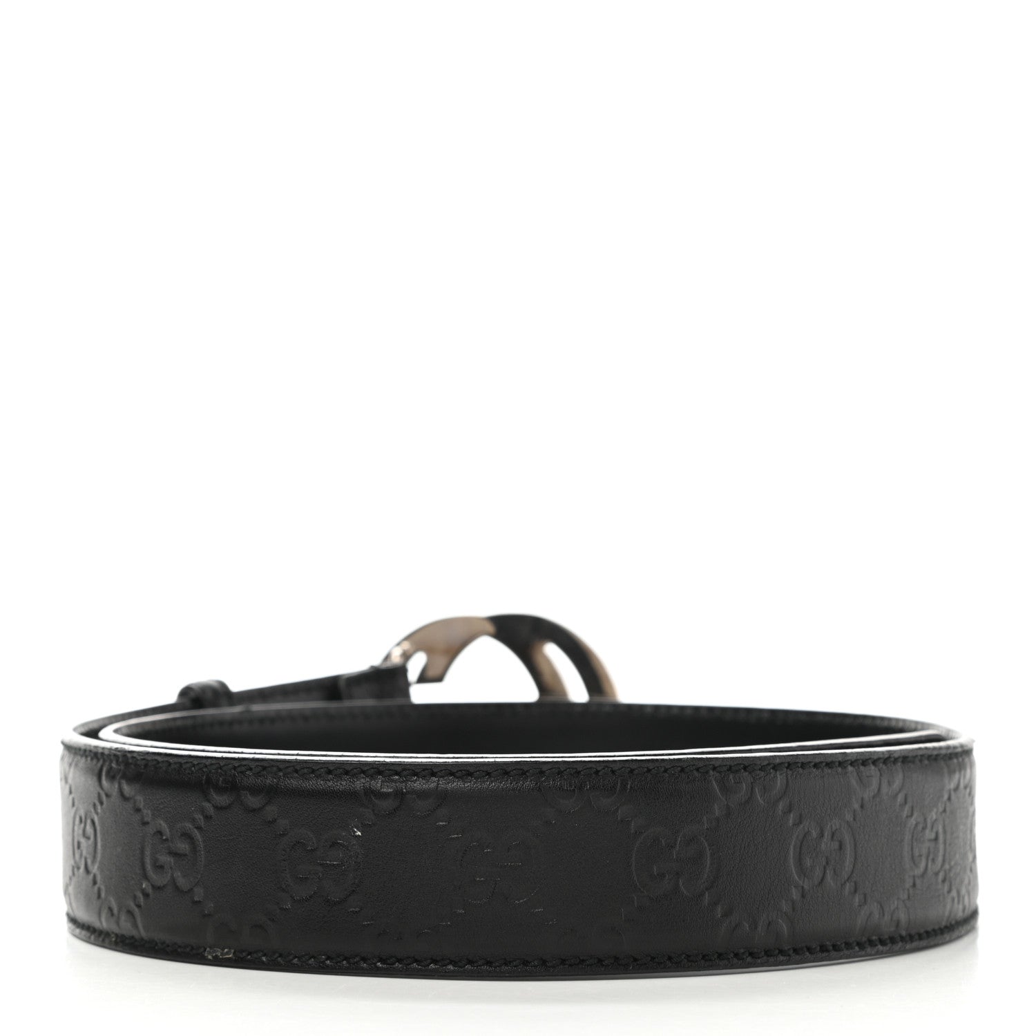 Gucci Guccissima Interlocking G Belt 85 34 Black 2 of 9