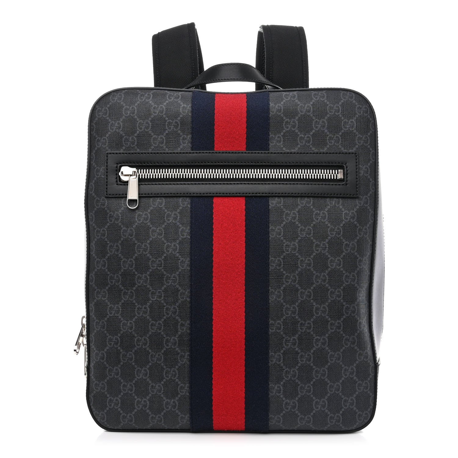 Gucci GG Supreme Monogram Web Tote Backpack Black Grey 1 of 10