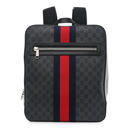 Gucci GG Supreme Monogram Web Tote Backpack Black Grey 1 of 10