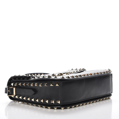 Valentino Garavani Vitello Medium Rockstud Flap Saddle Bag Black 4 of 7