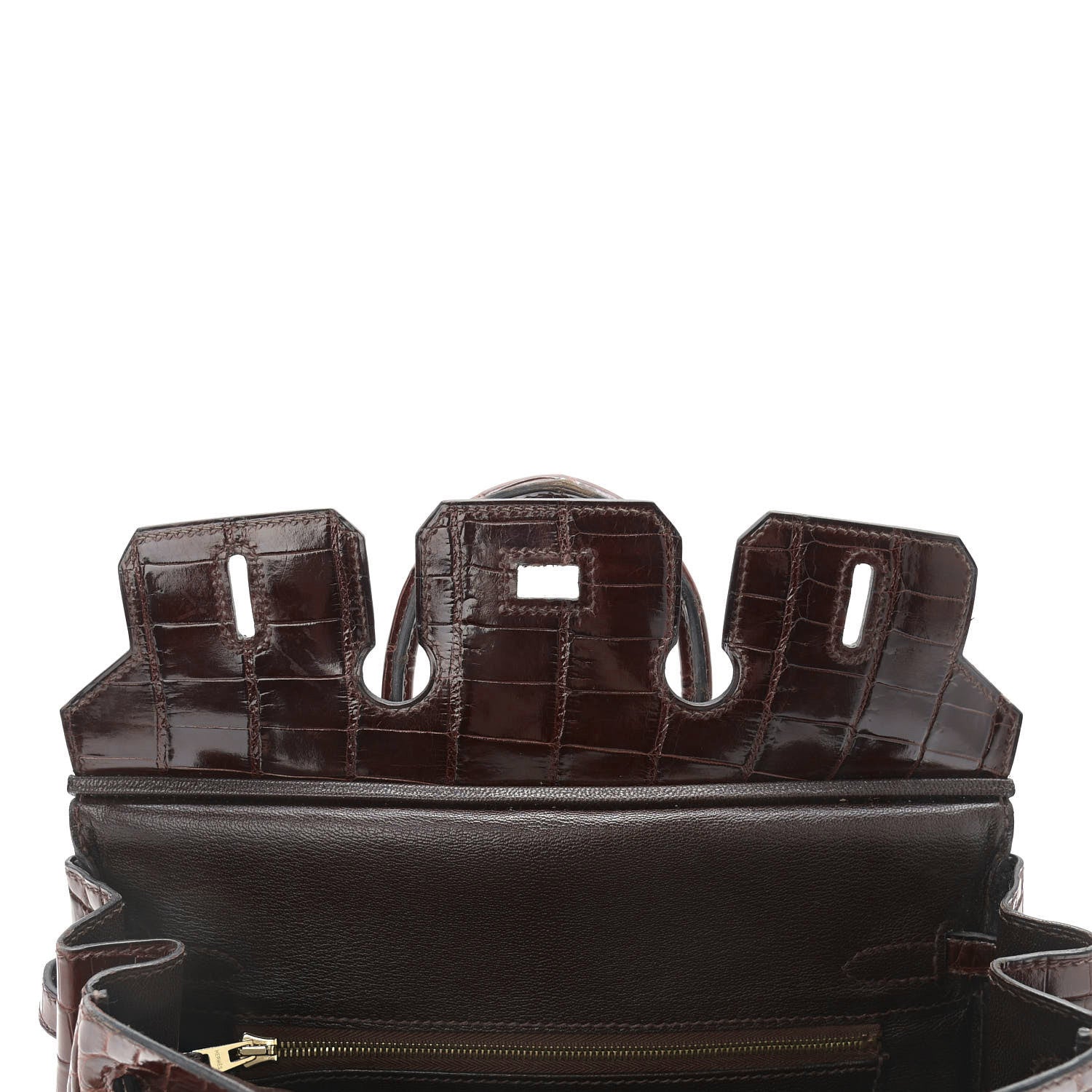 Hermes Shiny Niloticus Crocodile Birkin 25 Miel 17 of 41