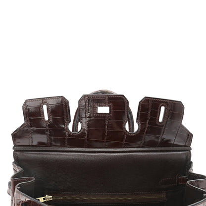 Hermes Shiny Niloticus Crocodile Birkin 25 Miel 17 of 41