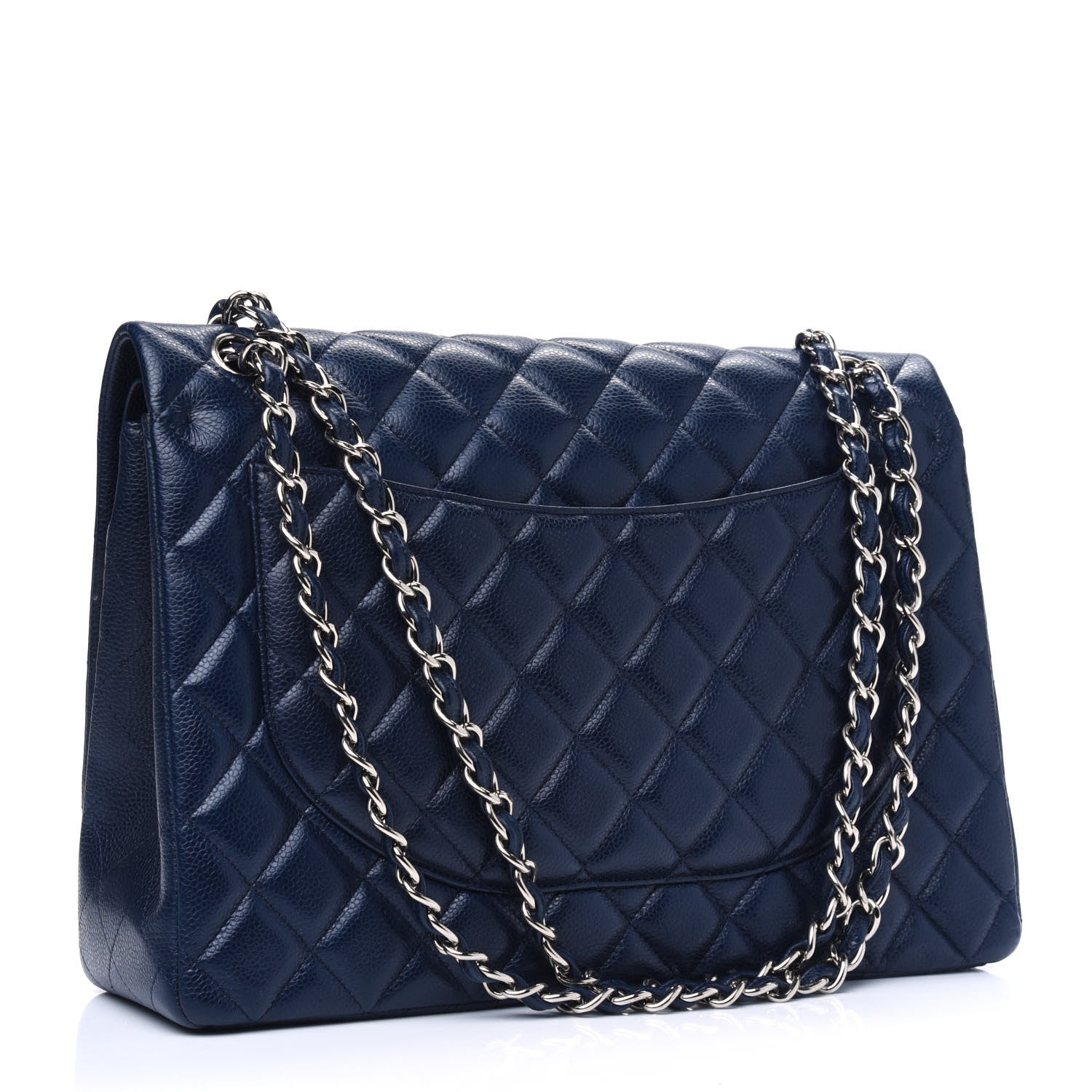 Chanel Caviar Quilted Maxi Double Flap Navy Blue 2 of 5