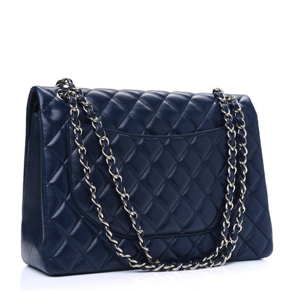 Chanel Caviar Quilted Maxi Double Flap Navy Blue 2 of 5