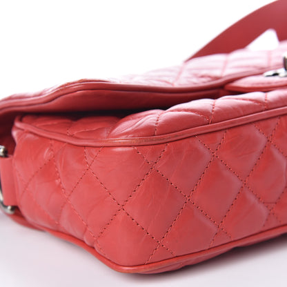 Chanel Aged Calfskin Quilted Medium Chain Detail Flap Red 8 of 15