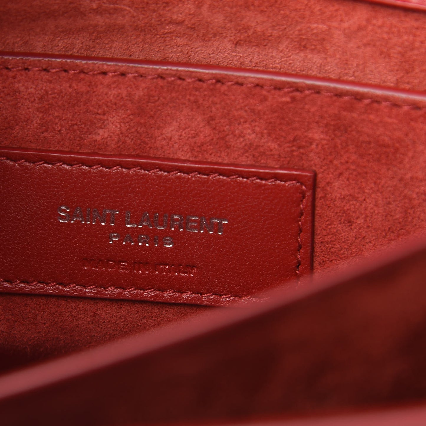 Calfskin Crocodile Embossed Medium Monogram Sunset Rouge Eros