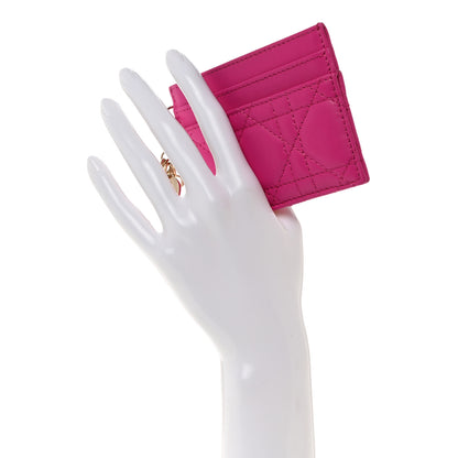 Christian Dior Lambskin Cannage Lady Dior Card Holder Rani Pink 2 of 7