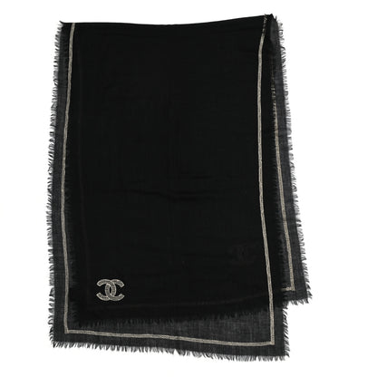Chanel Cashmere CC Scarf Black 4 of 7