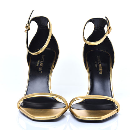 Saint Laurent Metallic Lambskin Opyum 110 Sandals 37 Oro 2 of 10