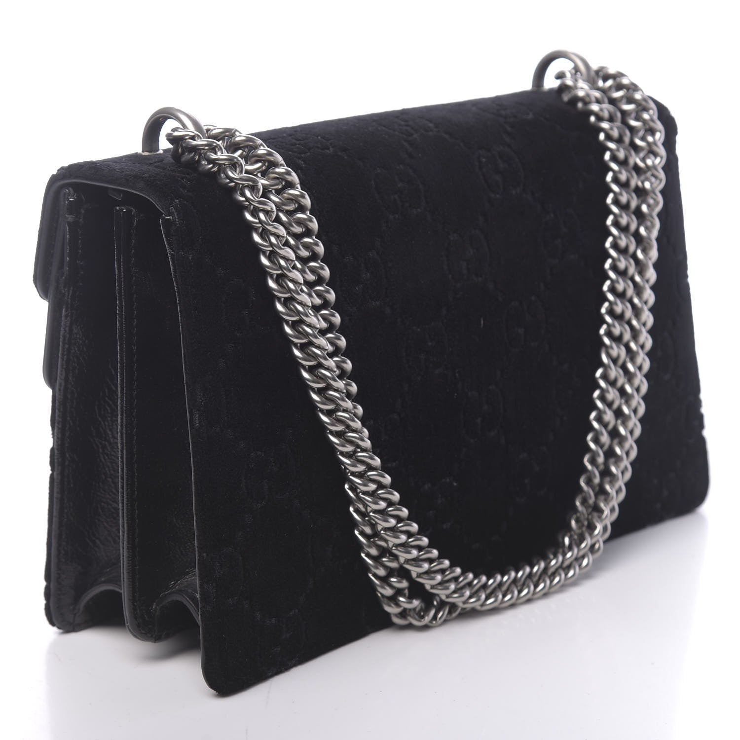 Gucci Velvet GG Monogram Small Dionysus Shoulder Bag Black 3 of 11