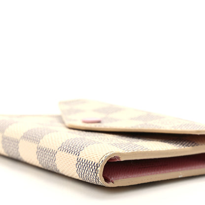 Louis Vuitton Damier Azur Victorine Wallet Rose Ballerine 8 of 9