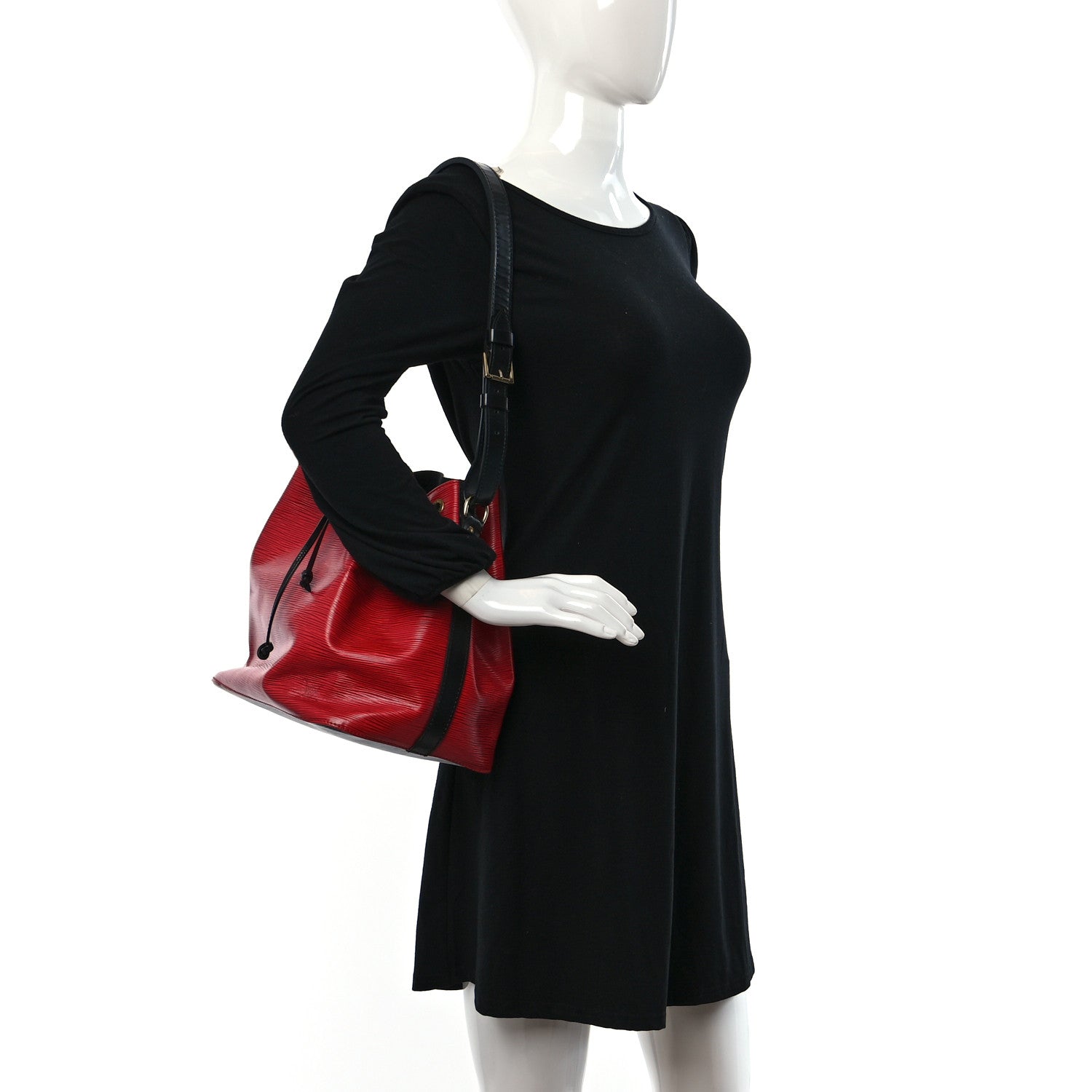 Louis Vuitton Epi Petit Bi-Color Noe Castillan Red Black 2 of 8